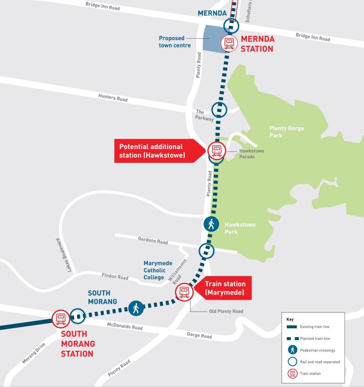 mapa скайрейл Melbourne mapie
