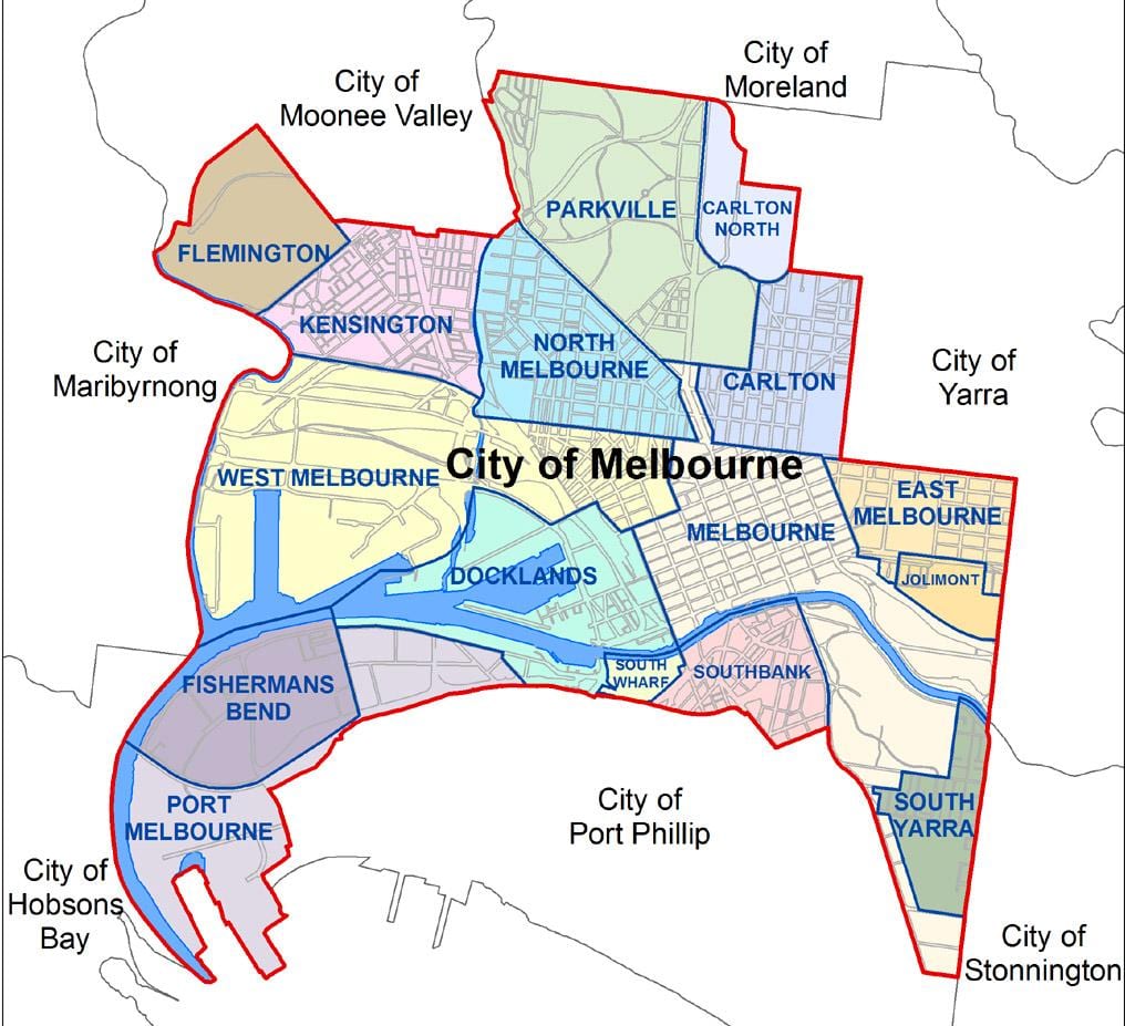 mapie Melbourne i okolic