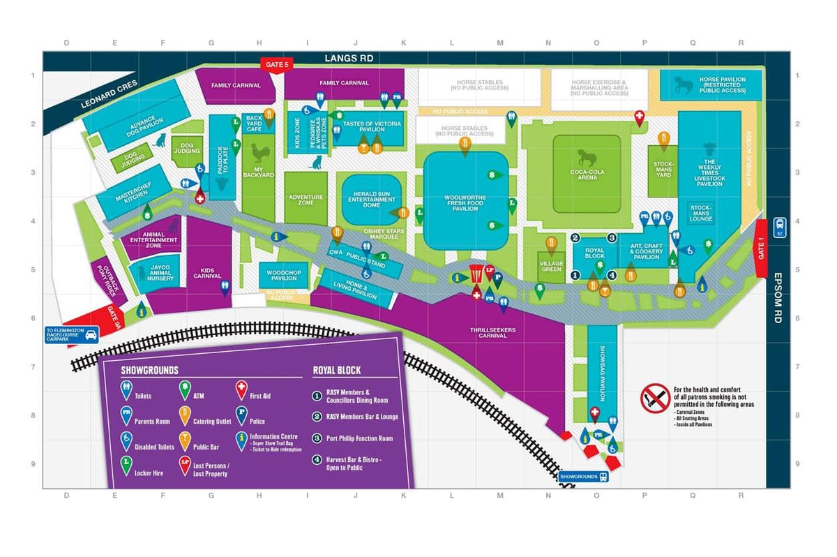 mapa Melbourne Шоуграундс