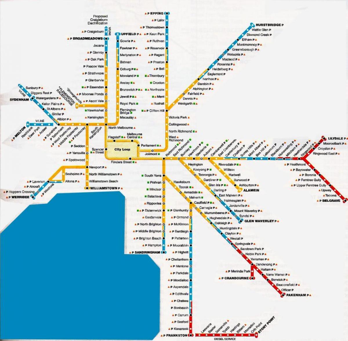 Melbourne obszaru metropolitalnego mapa