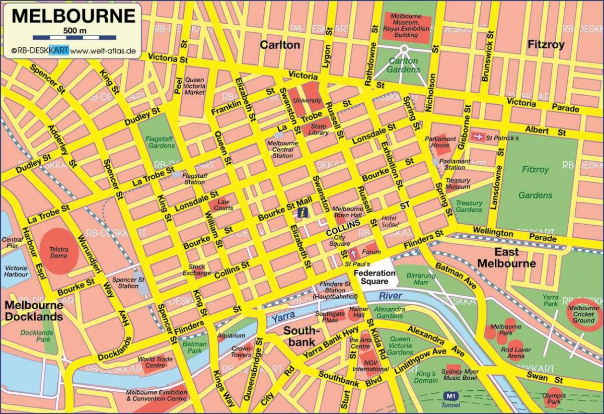 miasto Melbourne mapie