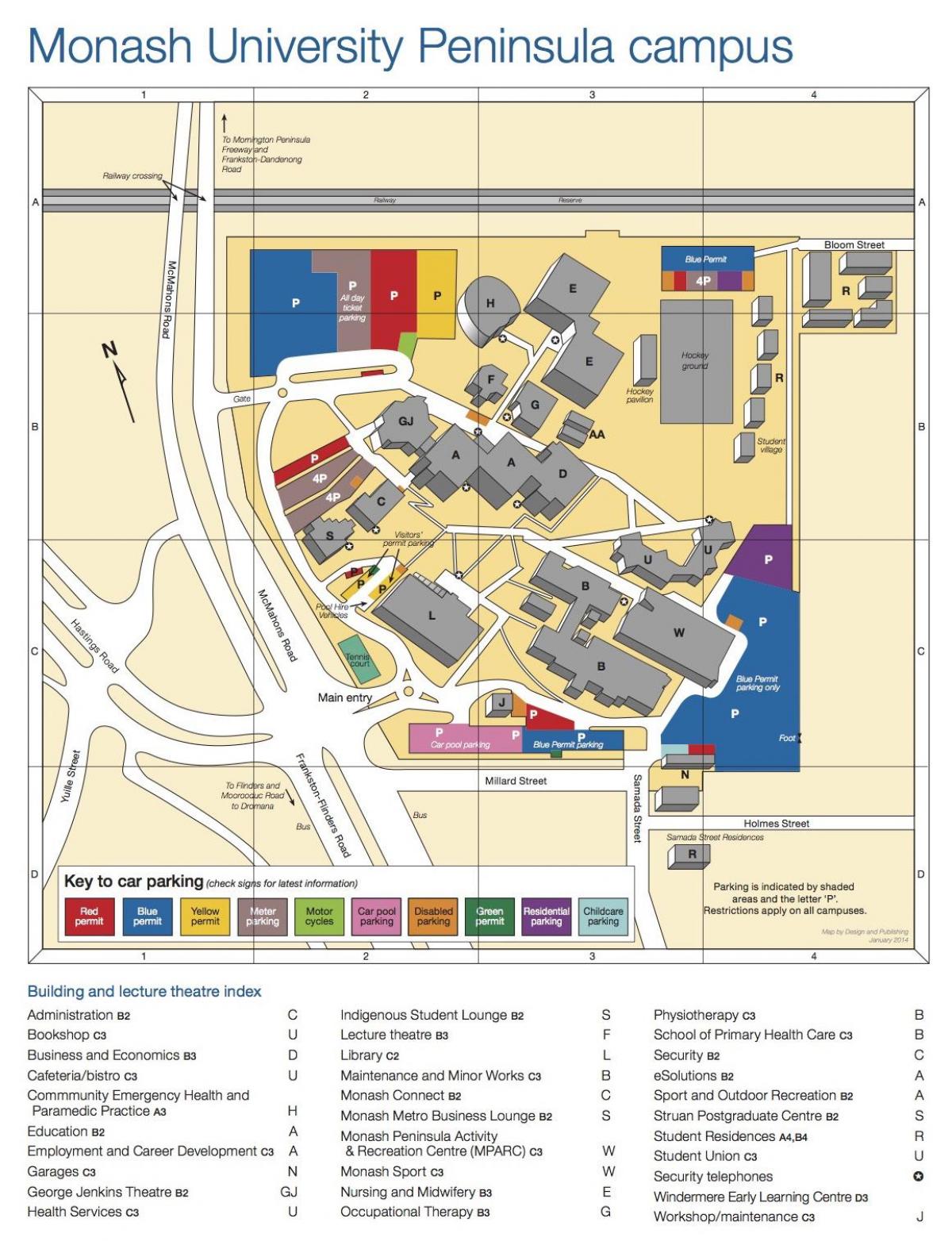 Monash mapę kampusu uniwersytetu
