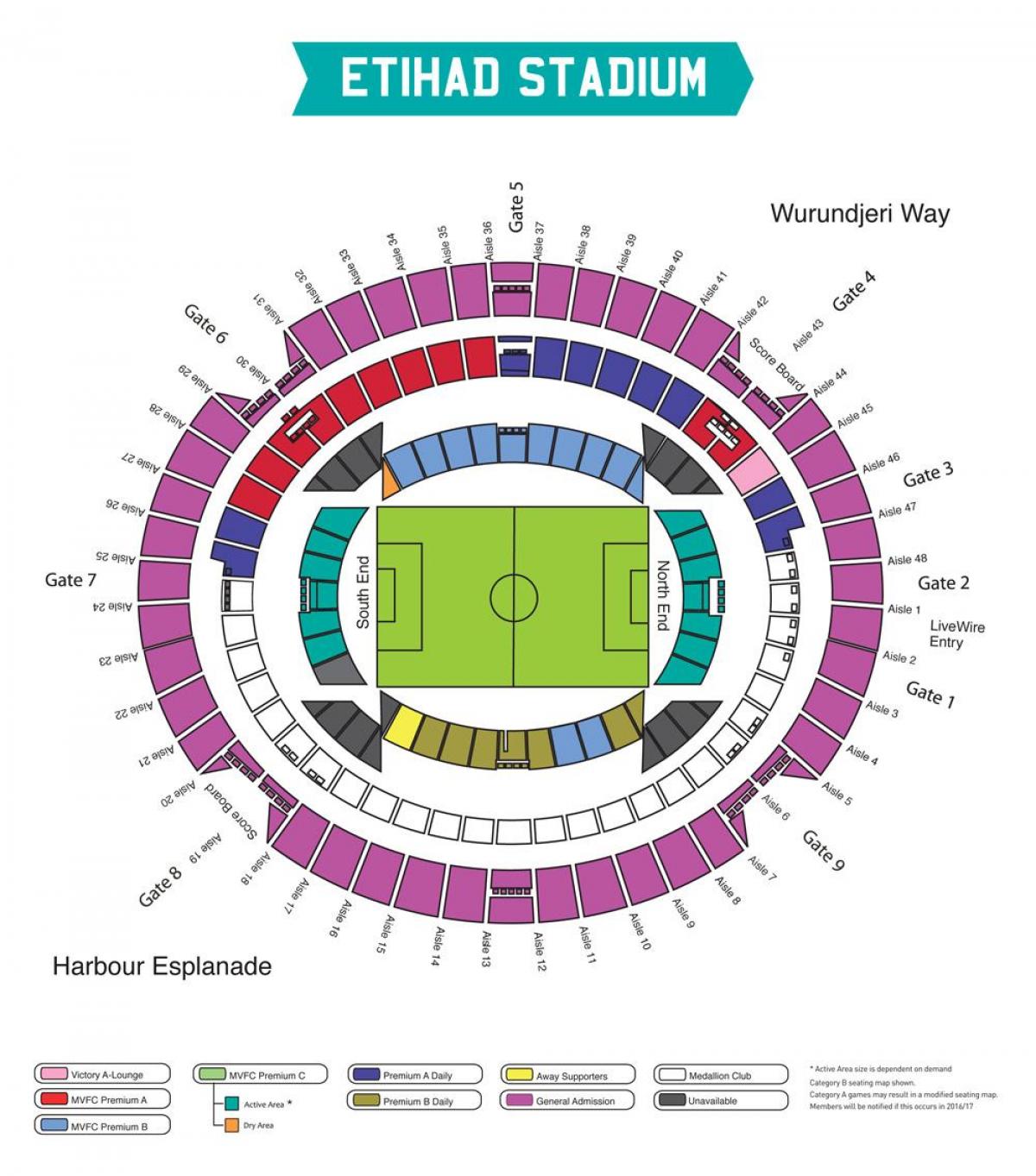 mapę stadionu Etihad w Melbourne