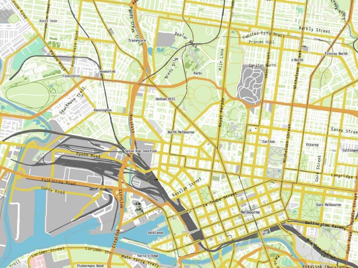 mapa Królewskiego szpitala w Melbourne