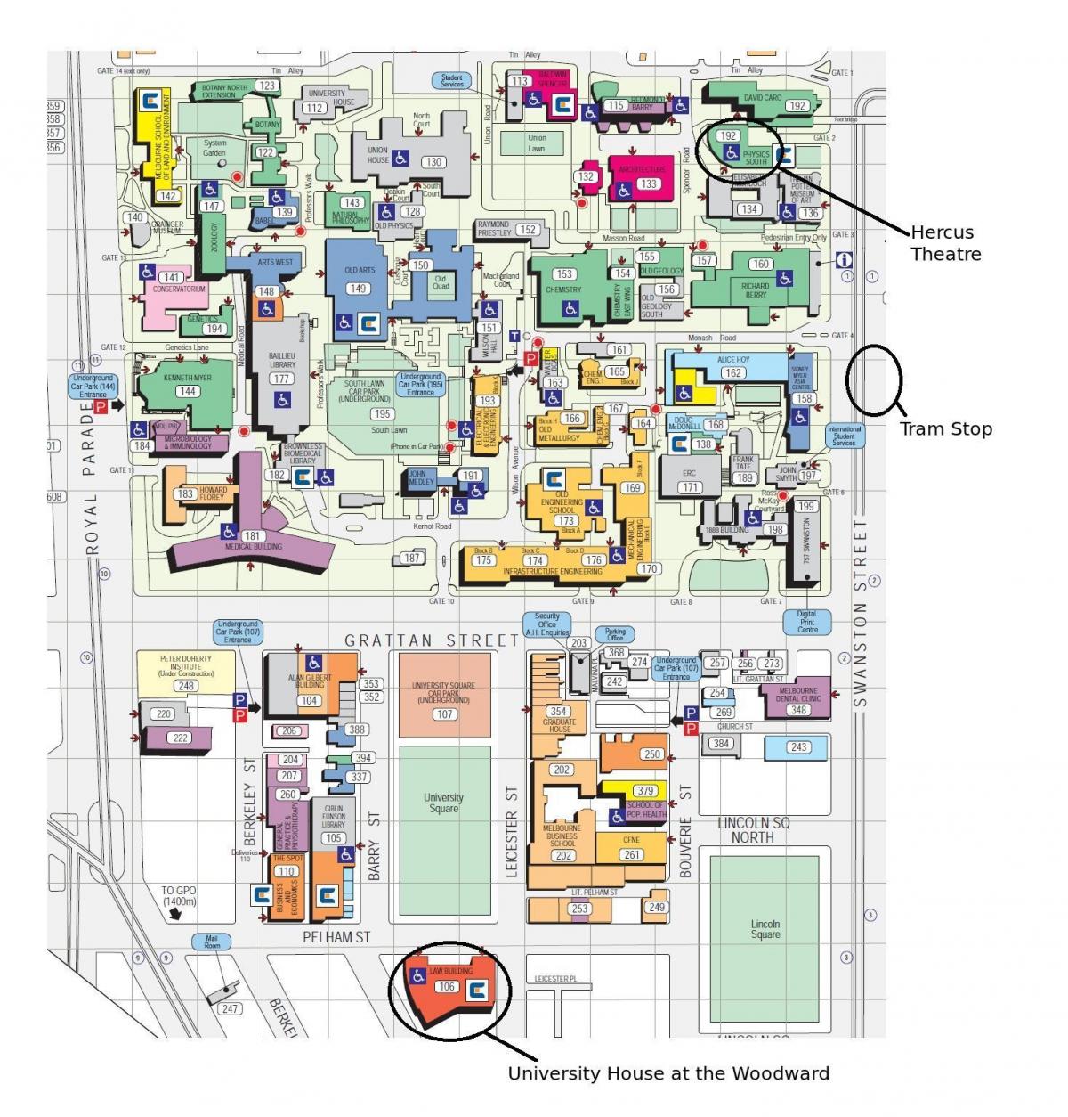 Victoria mapie kampusu uniwersytetu