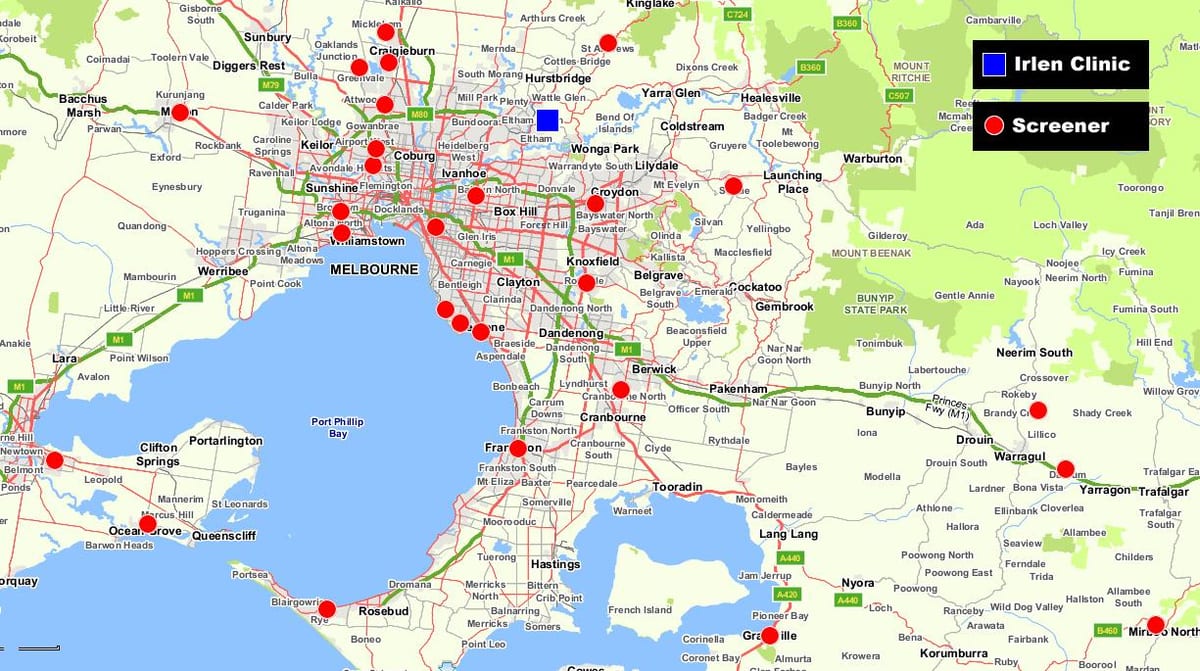 karta dużej Melbourne