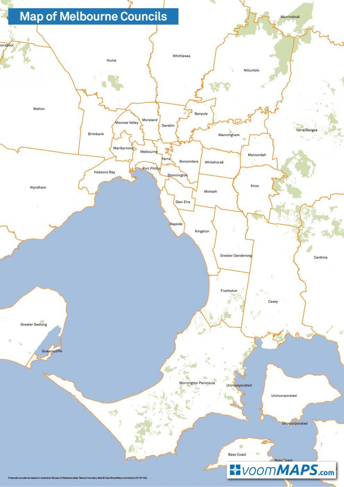 mapa rad Melbourne