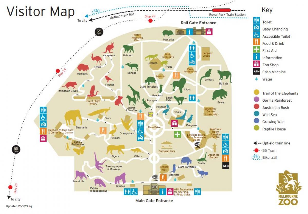 mapa zoo w Melbourne