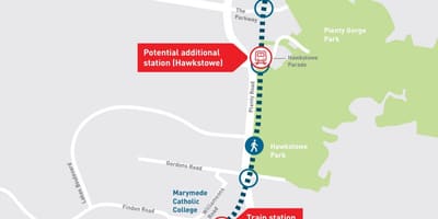 Mapa скайрейл Melbourne mapie