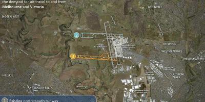 Mapę lotniska w Melbourne