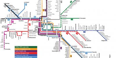 Mapa metra w Melbourne