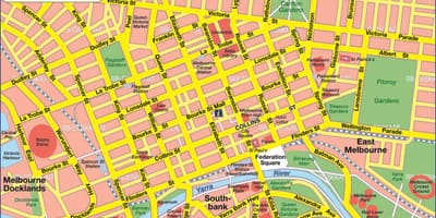 Mapa miasta Melbourne