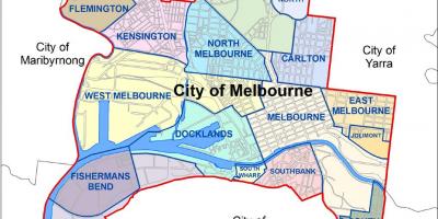 Mapa przedmieść Melbourne