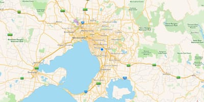 Mapa Melbourne i okolicy