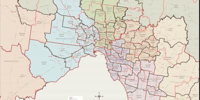 Mapa Melbourne Eastern district
