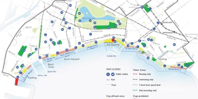 Mapa plaż w Melbourne
