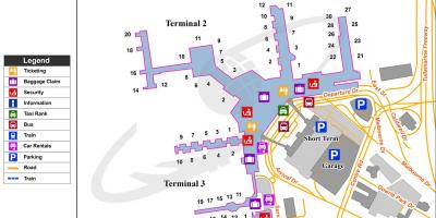 Mapa terminali lotniska w Melbourne